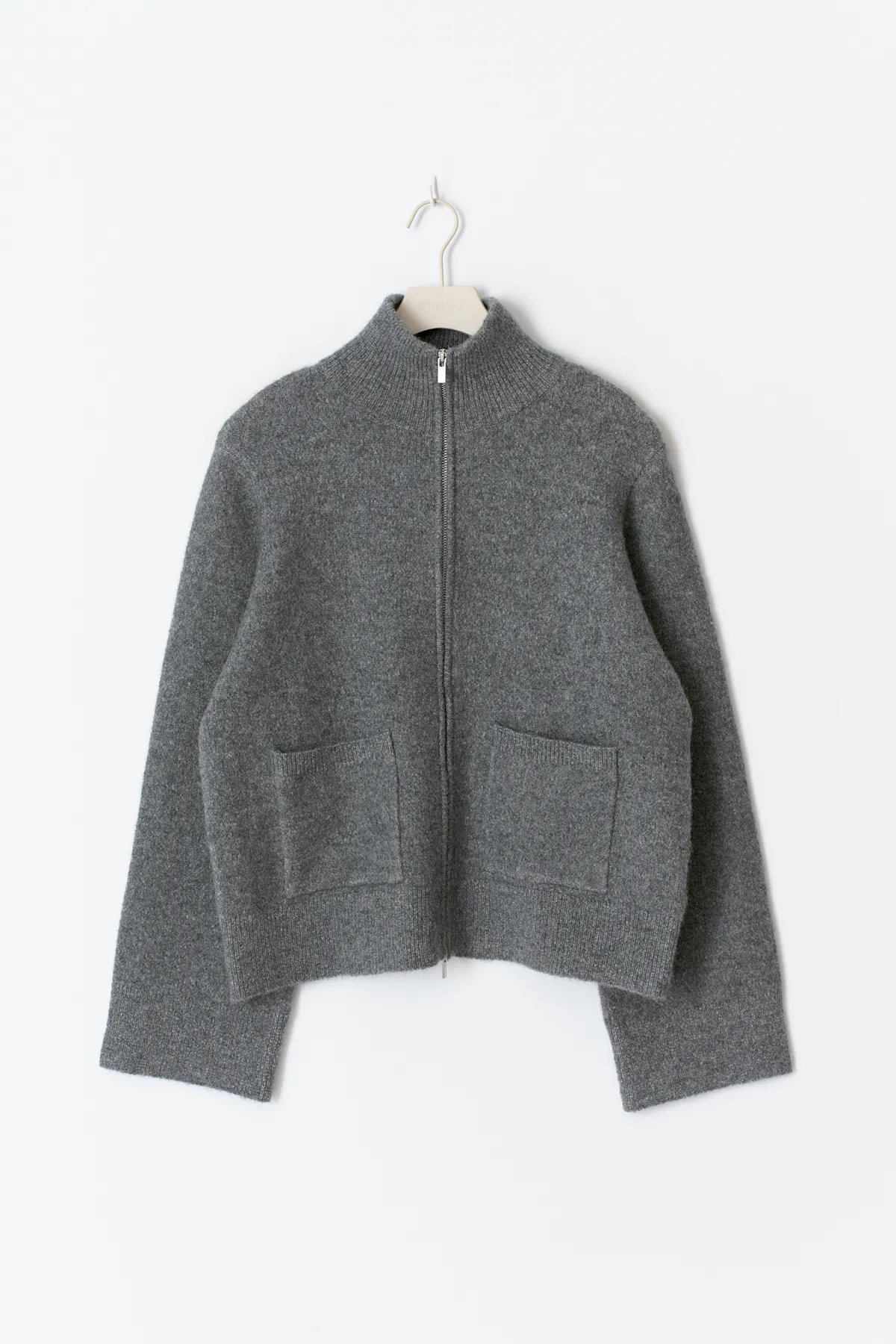 Knitted pocket cardigan - Grey - Women - Gina Tricot