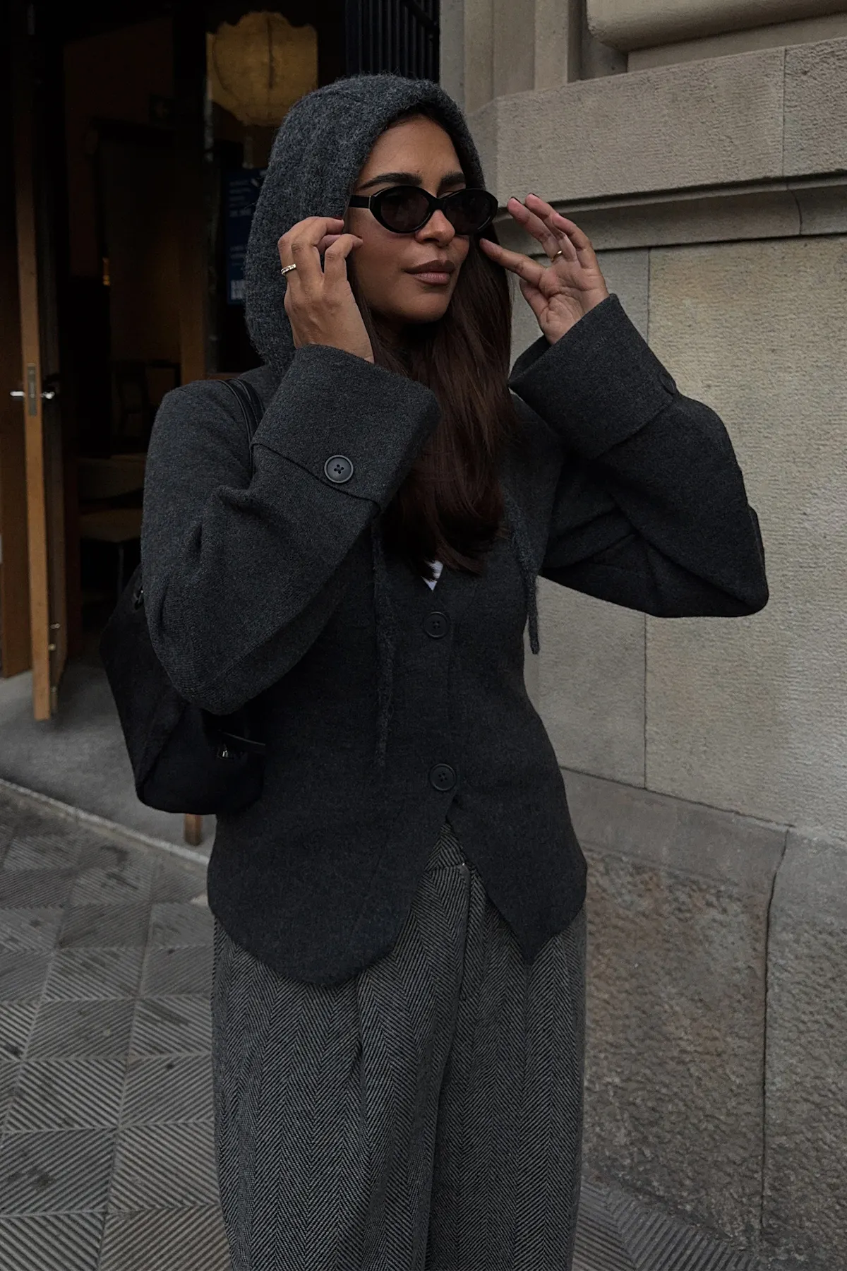 Sculpted knitted cardigan