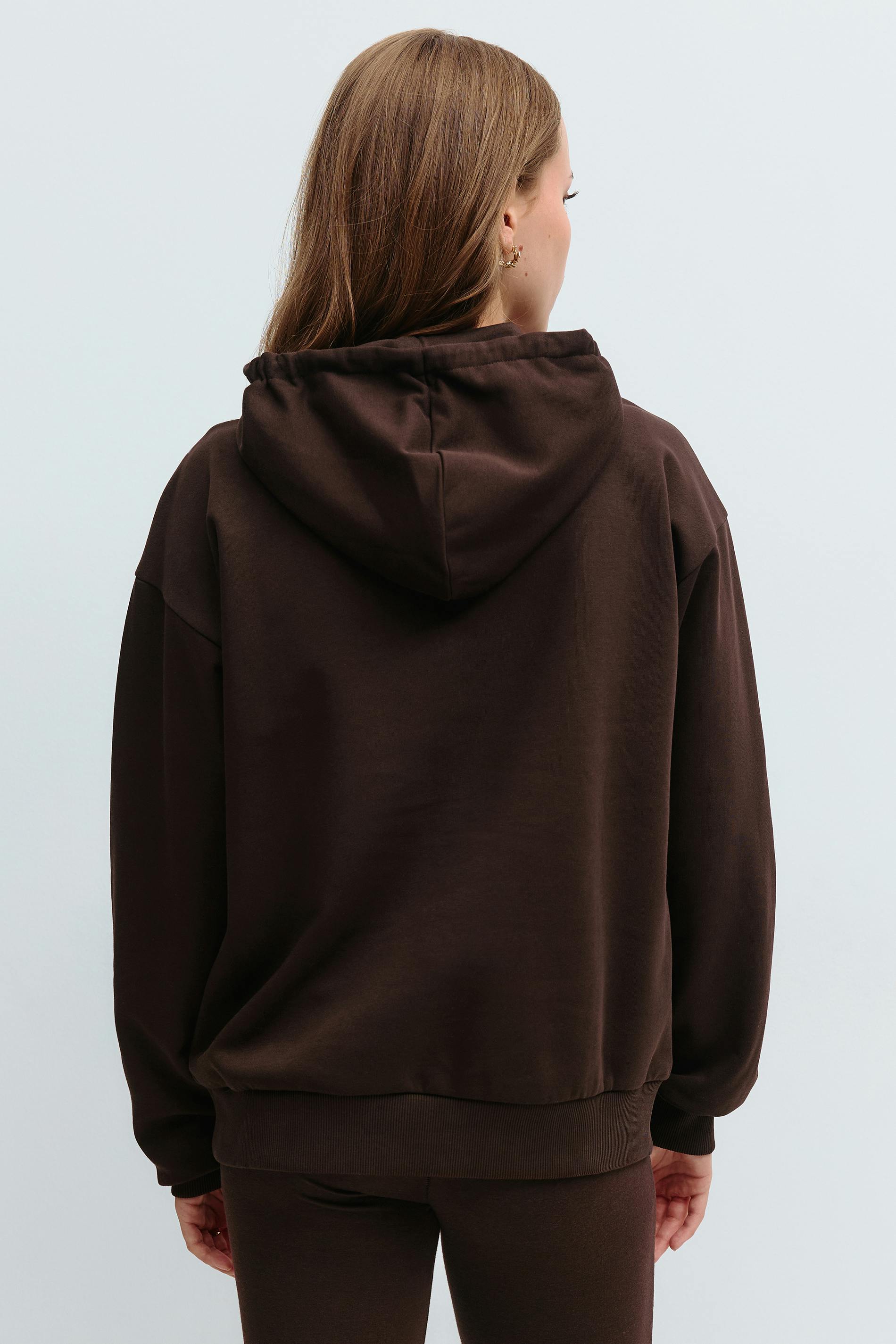Zipper Dark Brown Oversized Hoodie Y Oversized Hoodie