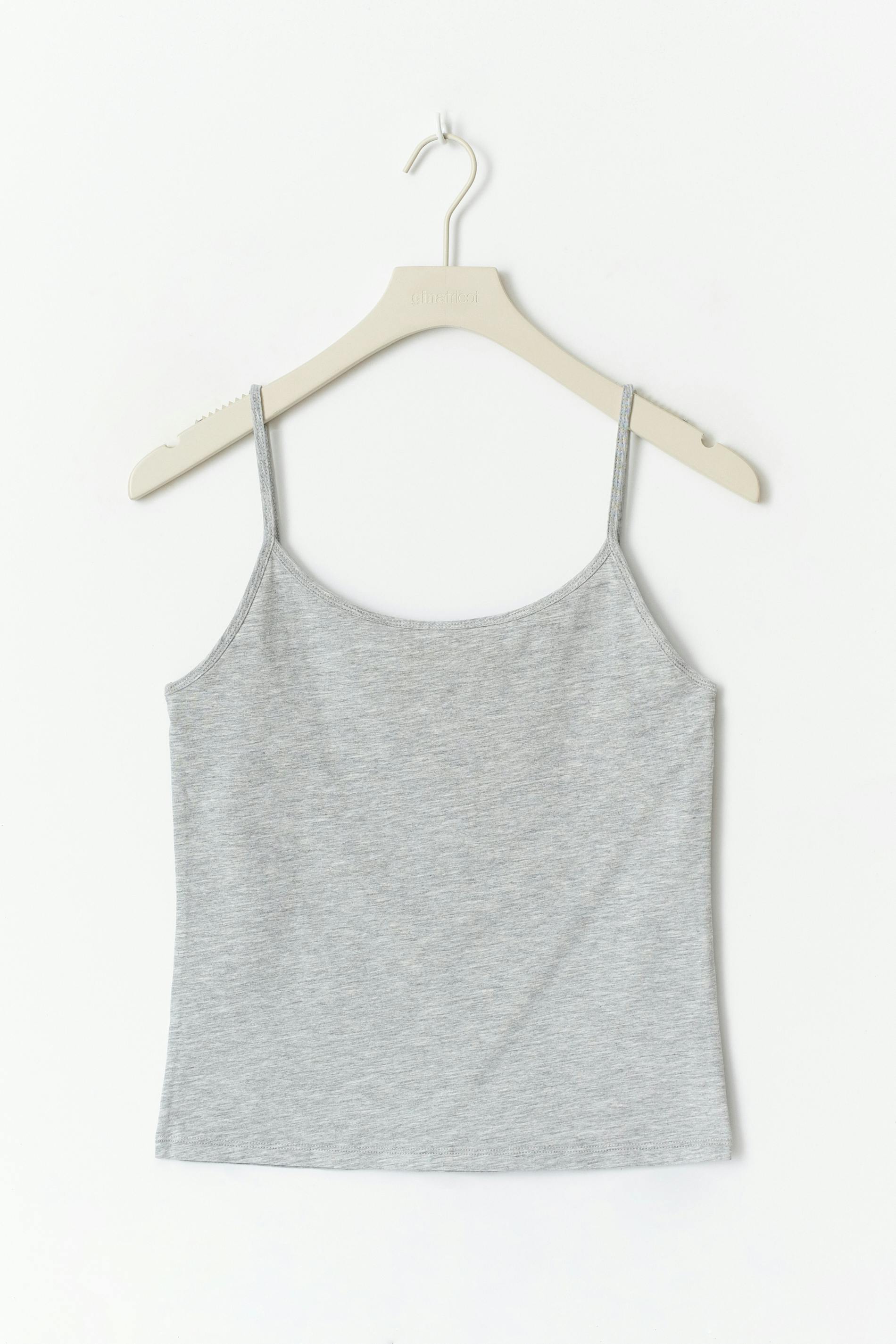 Gina Tricot - 2 pack y basic singlet - tops - Grijs - 134/140 - Meisje