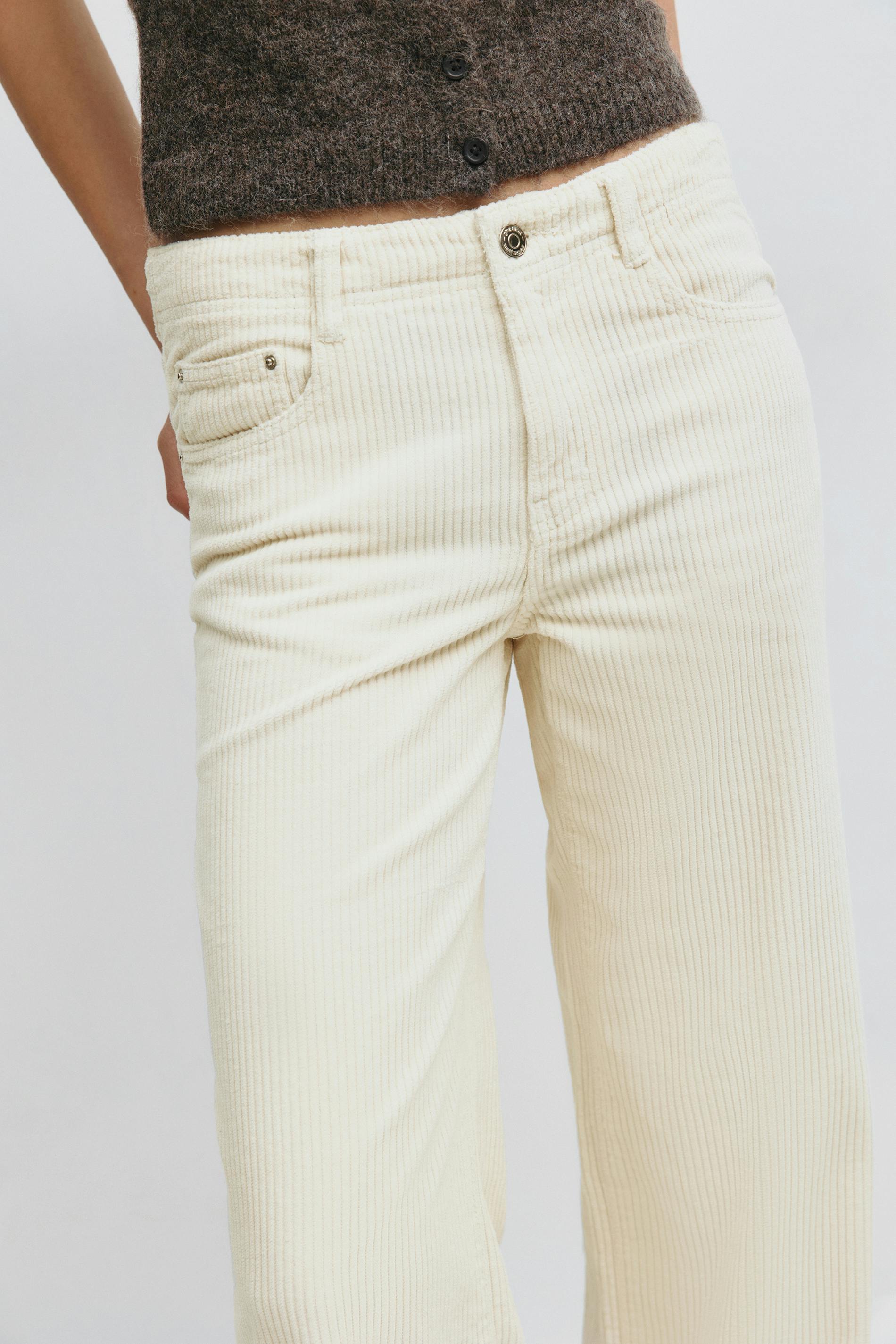 Low wide cord jeans
