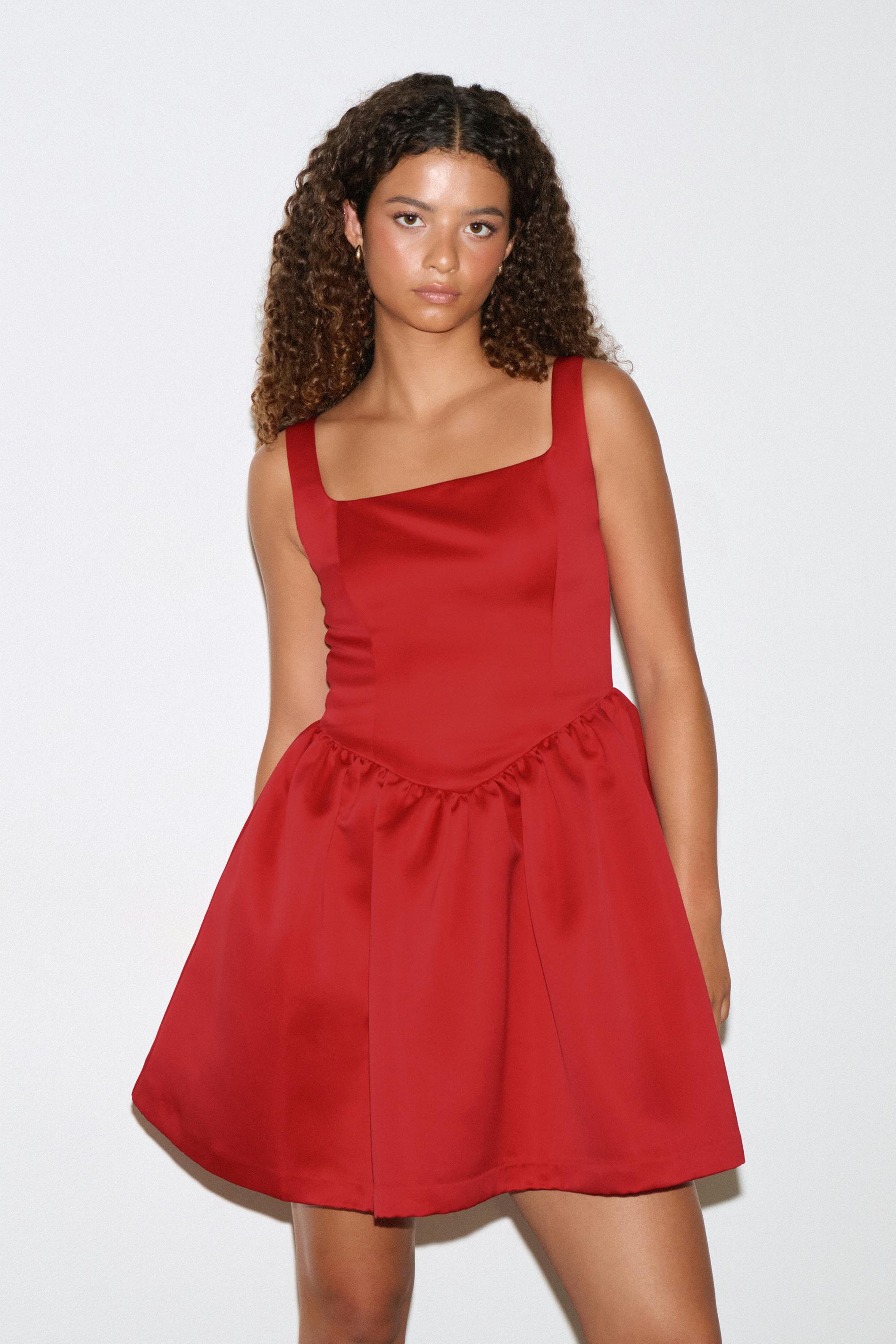 Gina Tricot - Satin mini dress - Robes en satin - Rouge - 40 - Femme