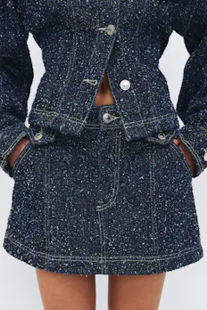 Boucle Denim Skirt