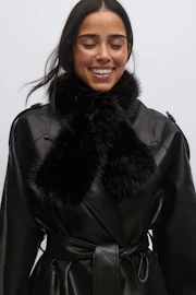 Faux fur plush scarf