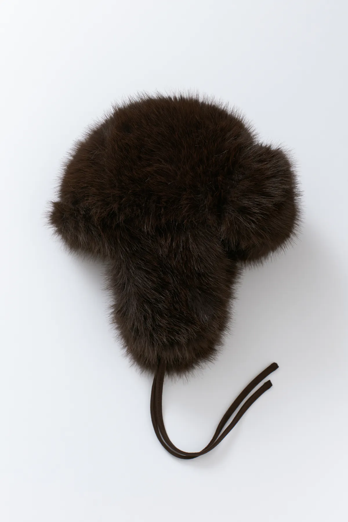 Faux fur chocolate brown trapper hat NWT Brown Mink Trapper Hat for Men: FurHatWorld.com main image 2