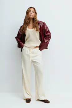 Drawstring Satin Trousers