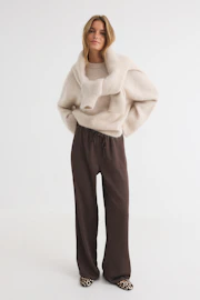 Drawstring satin trousers