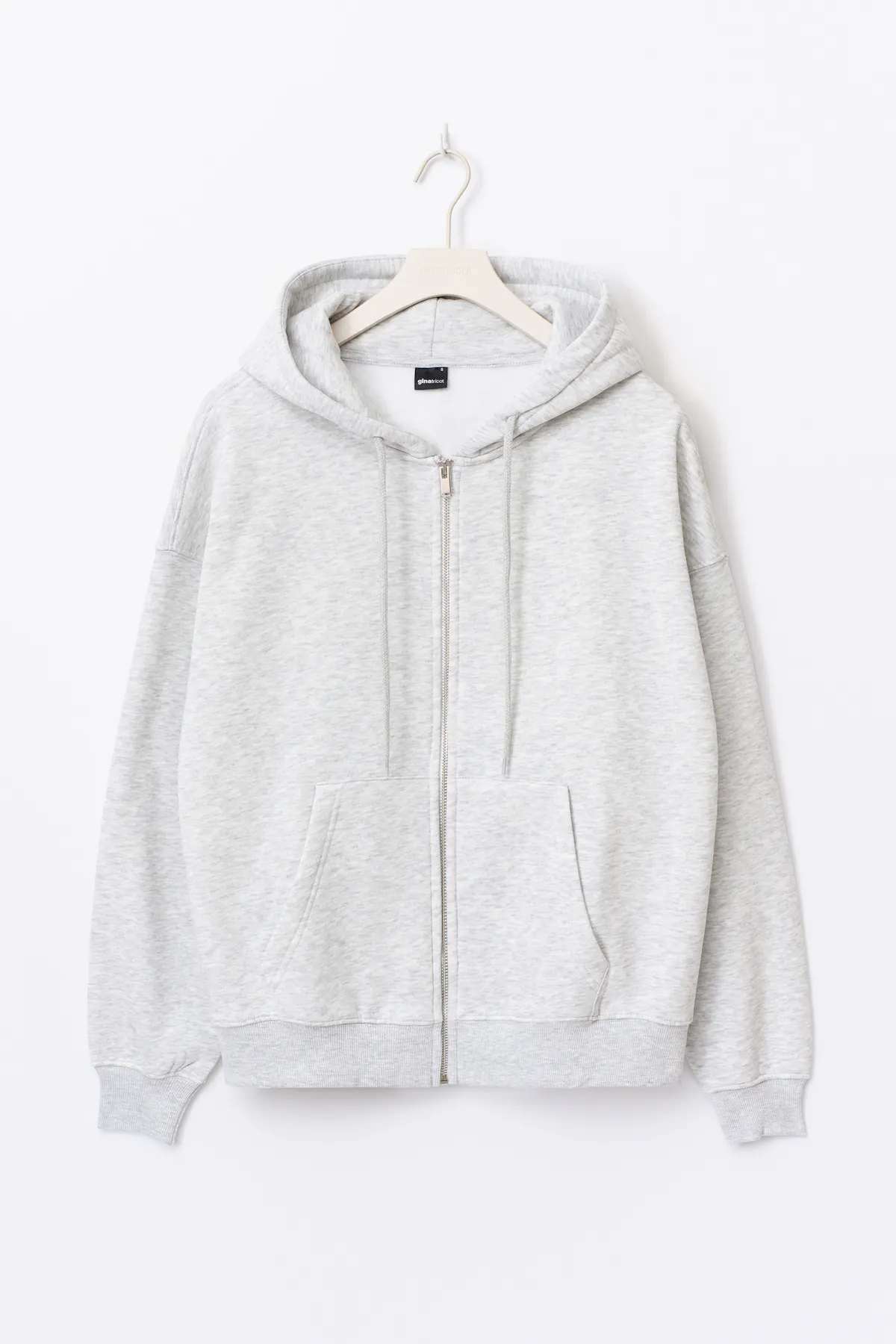 Calvin Klein Sweat à capuche zippé pour femme, Gris, XS