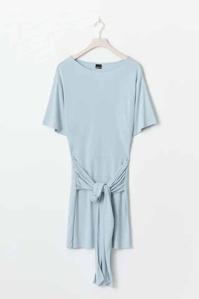 Diana Tricot Vintage Party Mini Dress Belted Tie Waist Silhouette For Elegant Women main image 1