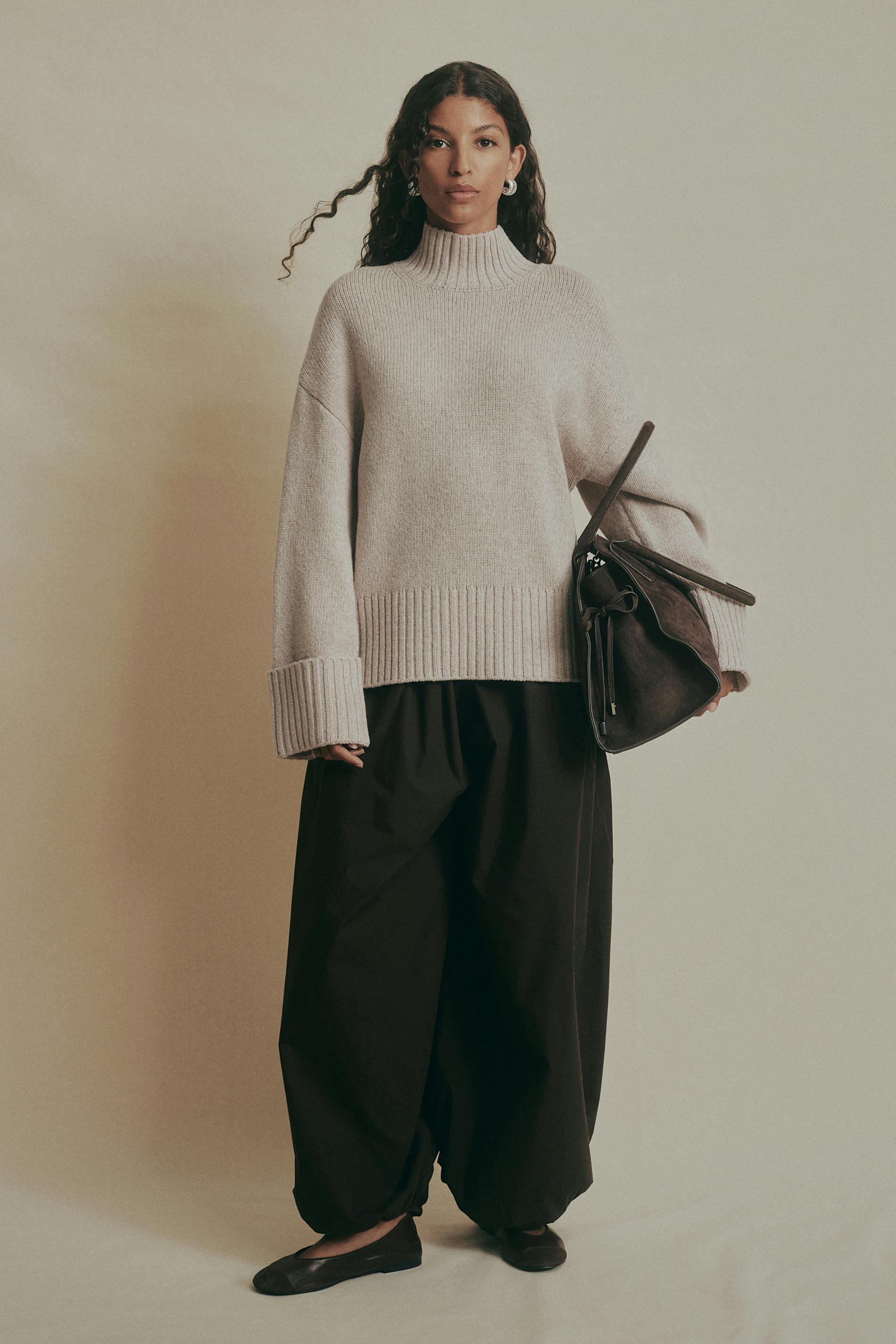 Turtleneck wool knit sweater