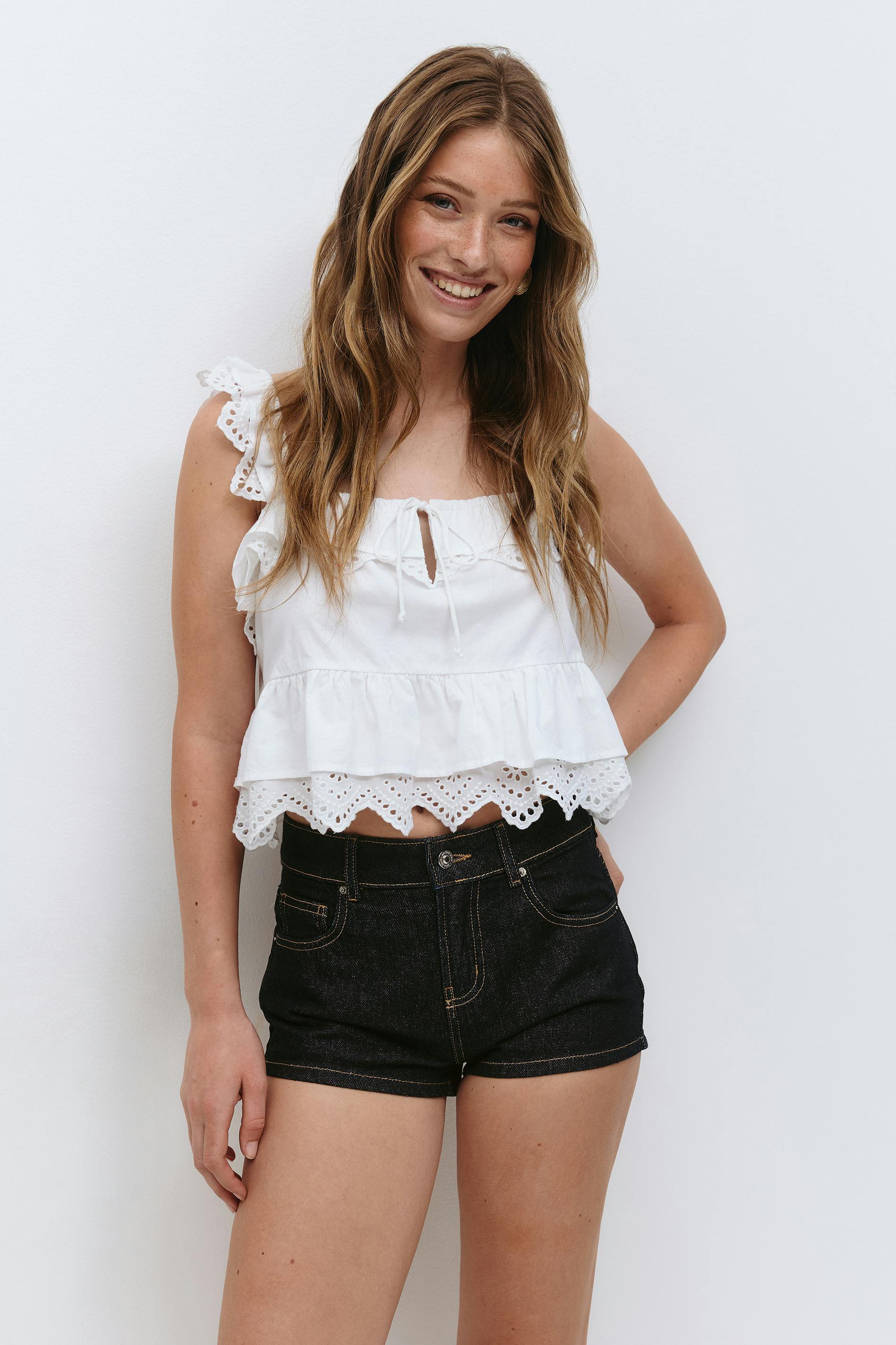 Gina Tricot - Micro denim shorts - Denim shorts - Blauw - 42 - Dames