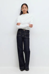 Front Pocket Flare Jeans