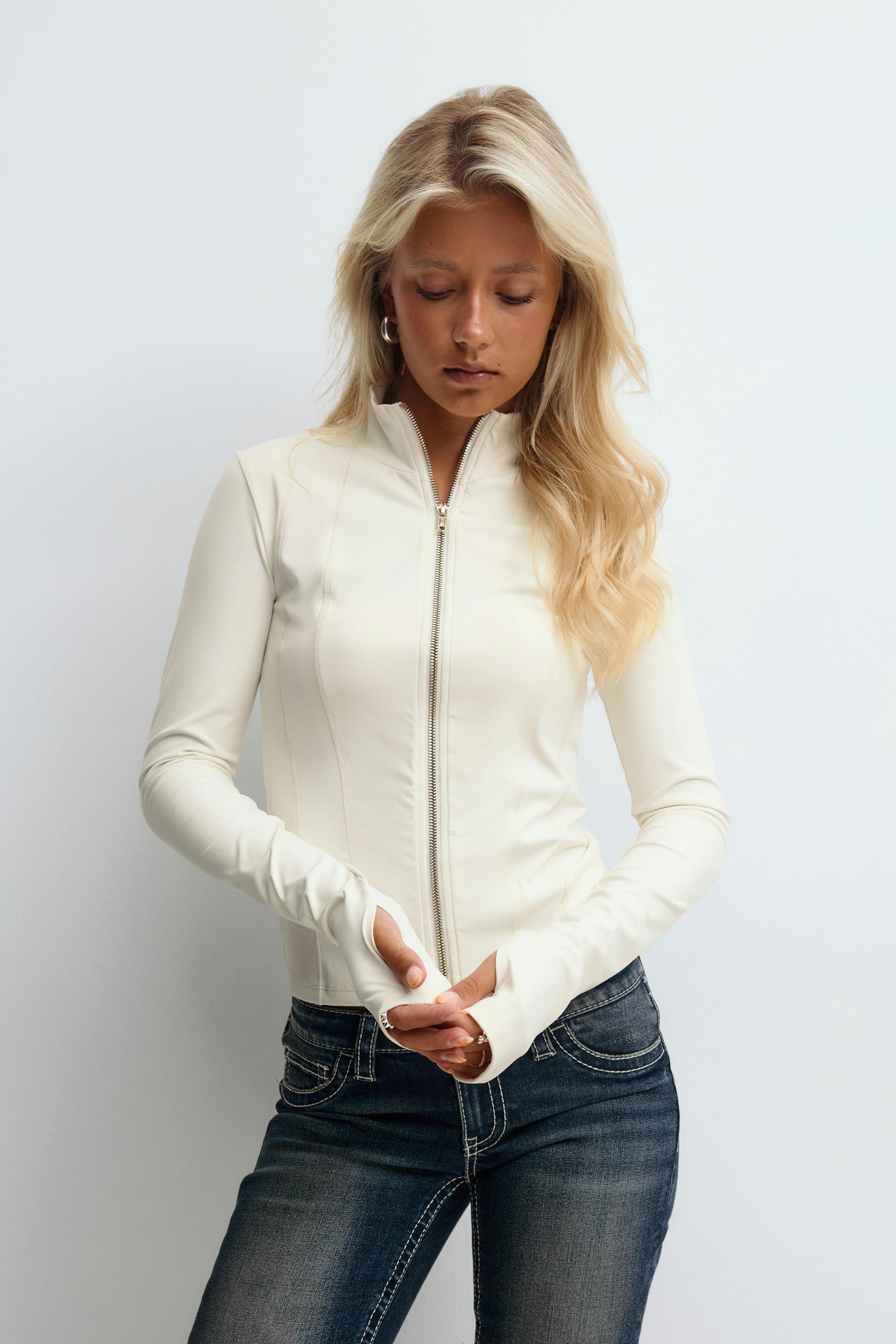 Gina Tricot - 14+ sporty jacket - takki - Valkoinen - L - Naiset