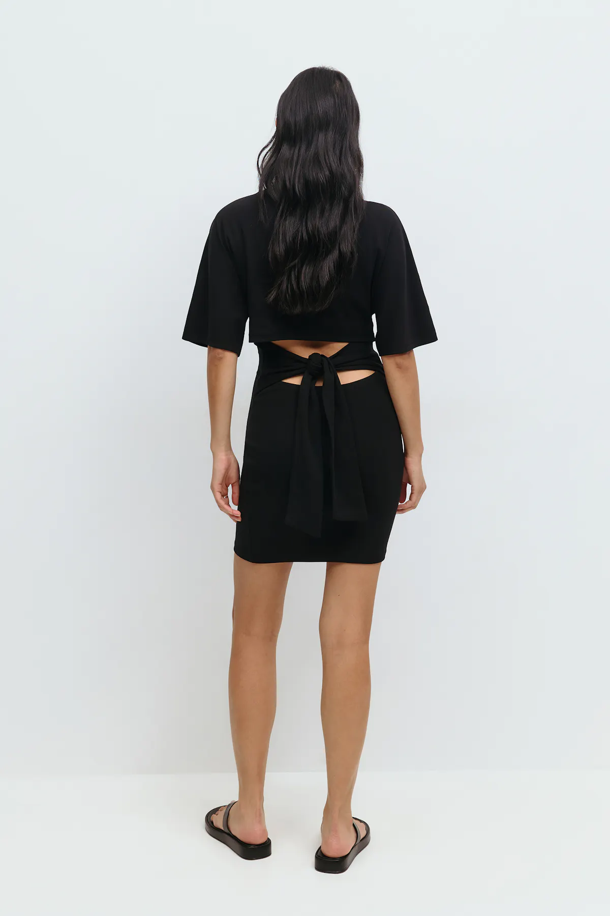 Tie back dress - Black - Women - Gina Tricot