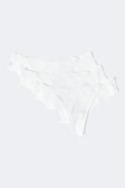  3-pack scallop lace thong