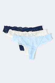 3-pack scallop lace thong