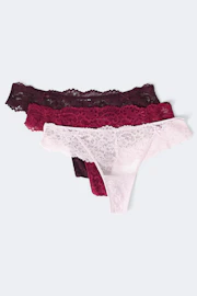 3-pack scallop lace thong