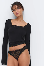  3-pack scallop lace thong
