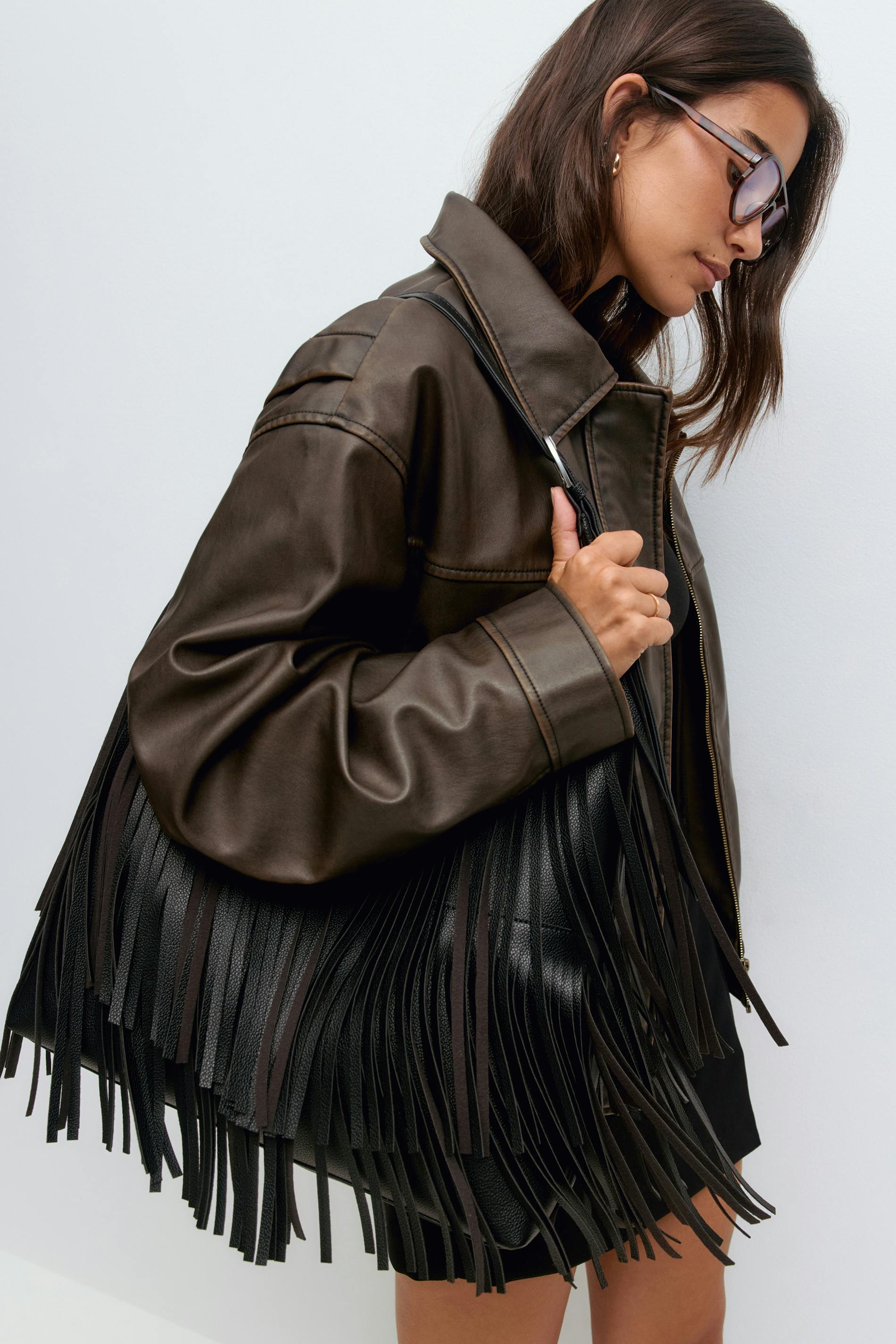 Gina Tricot - Fringe bag - Skuldertasker - Sort - ONESIZE - Dame