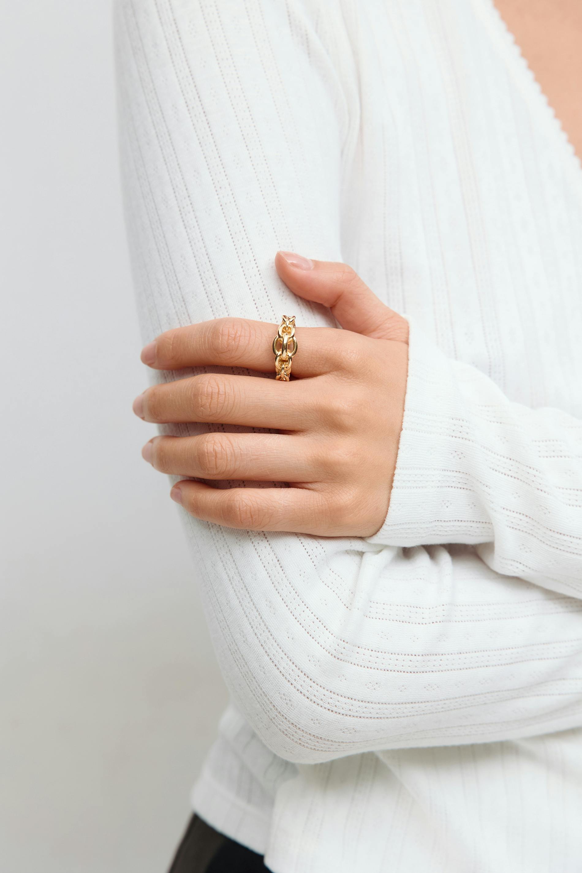 Gina Tricot - Chain ring - Ringe - Gold - L - Dame