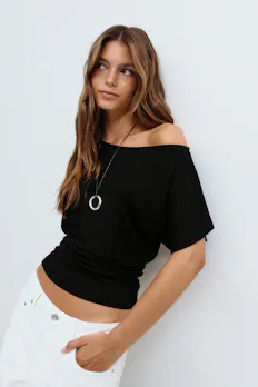 Sloped Shoulder Top