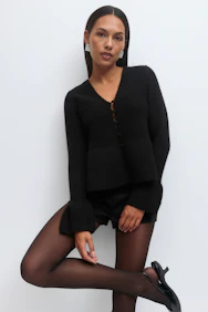 Knitted Peplum Cardigan