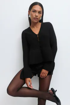 Knitted Peplum Cardigan