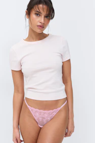 2-Pack Embroidery Lace Thong