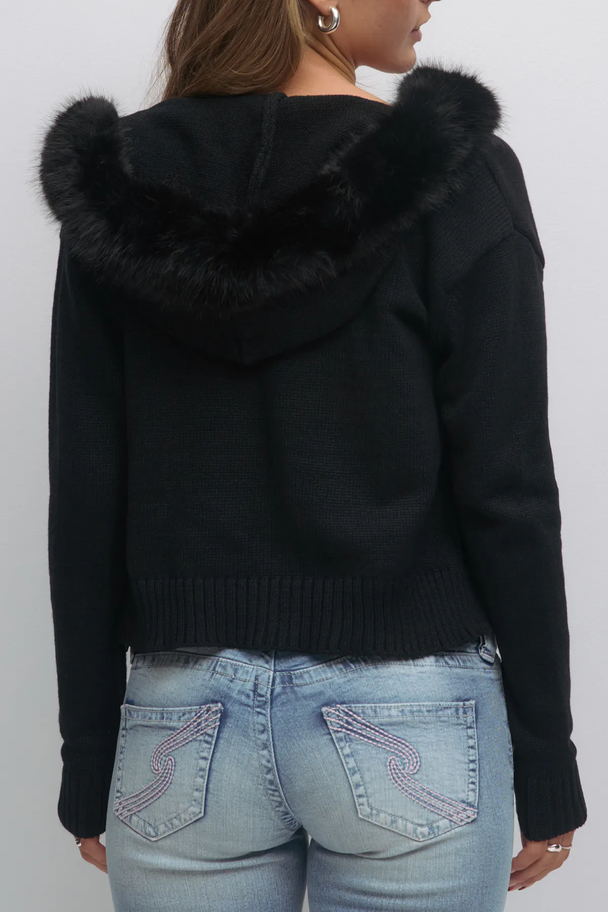14+ fur hoodie - Black - Gina Tricot