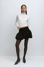 Satin Balloon Mini Skirt