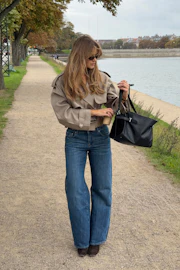 Short belted trench coat