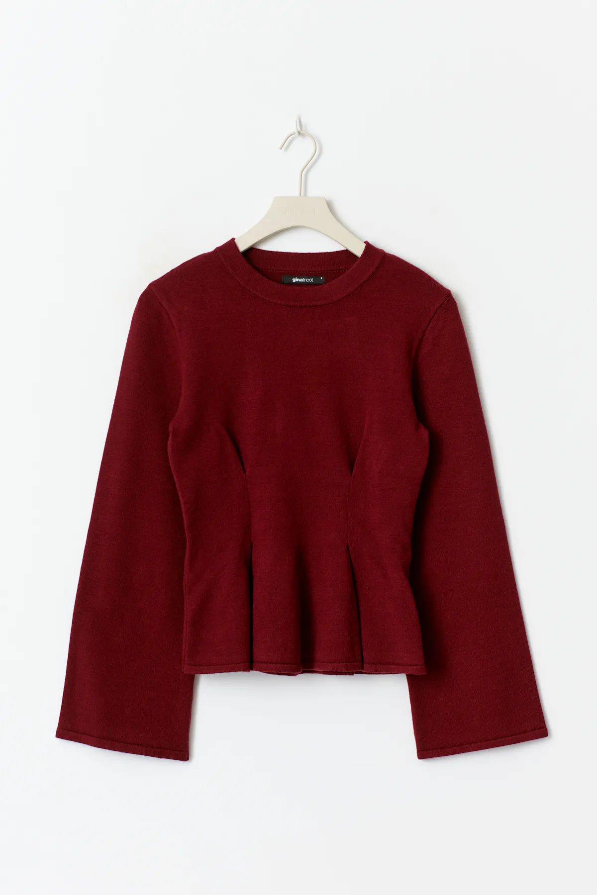 Herlipto Peplum Ribbed Knit Top Red M トップス Herlipto Peplum