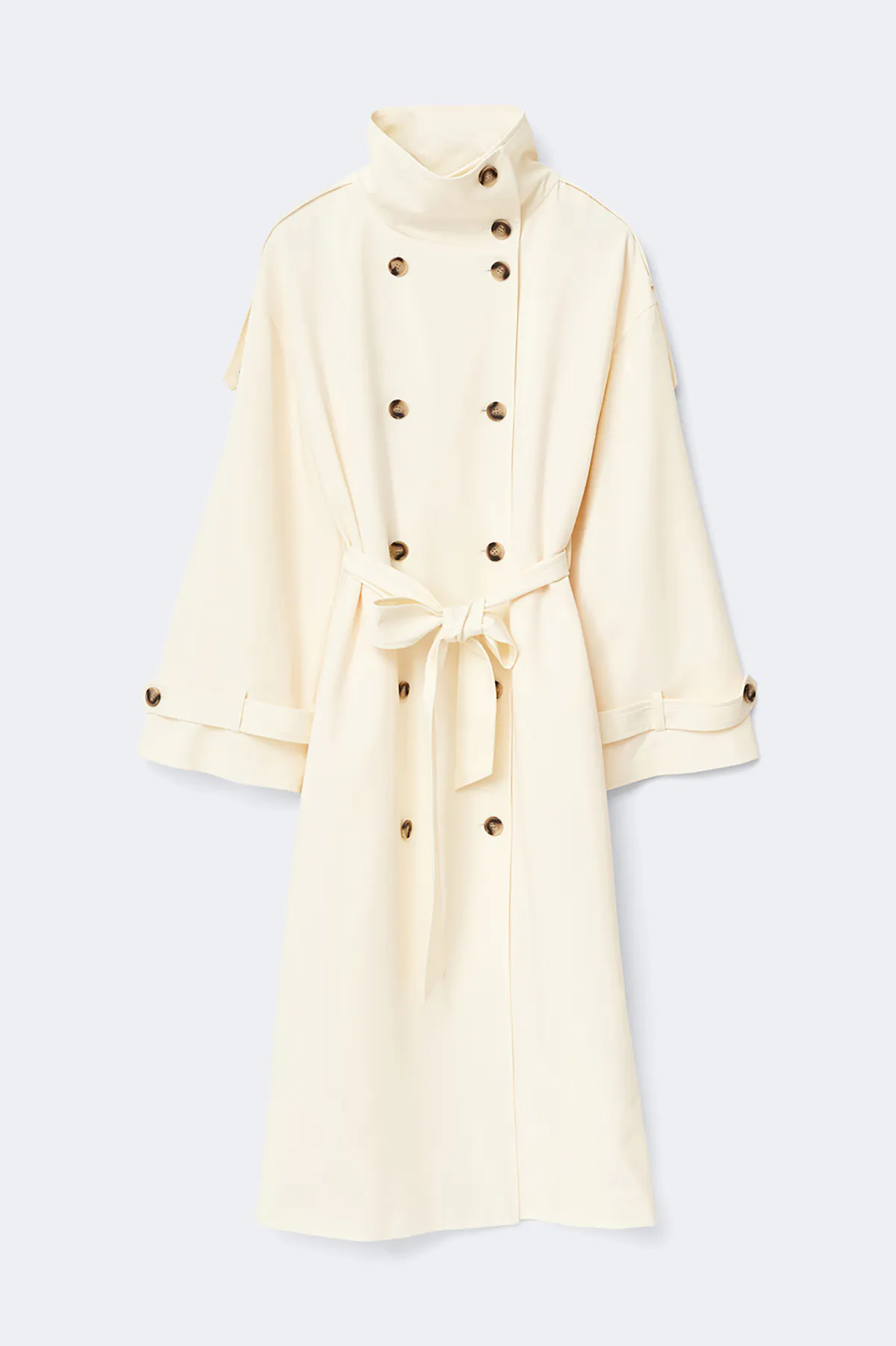 High neck trench coat - White - Women - Gina Tricot