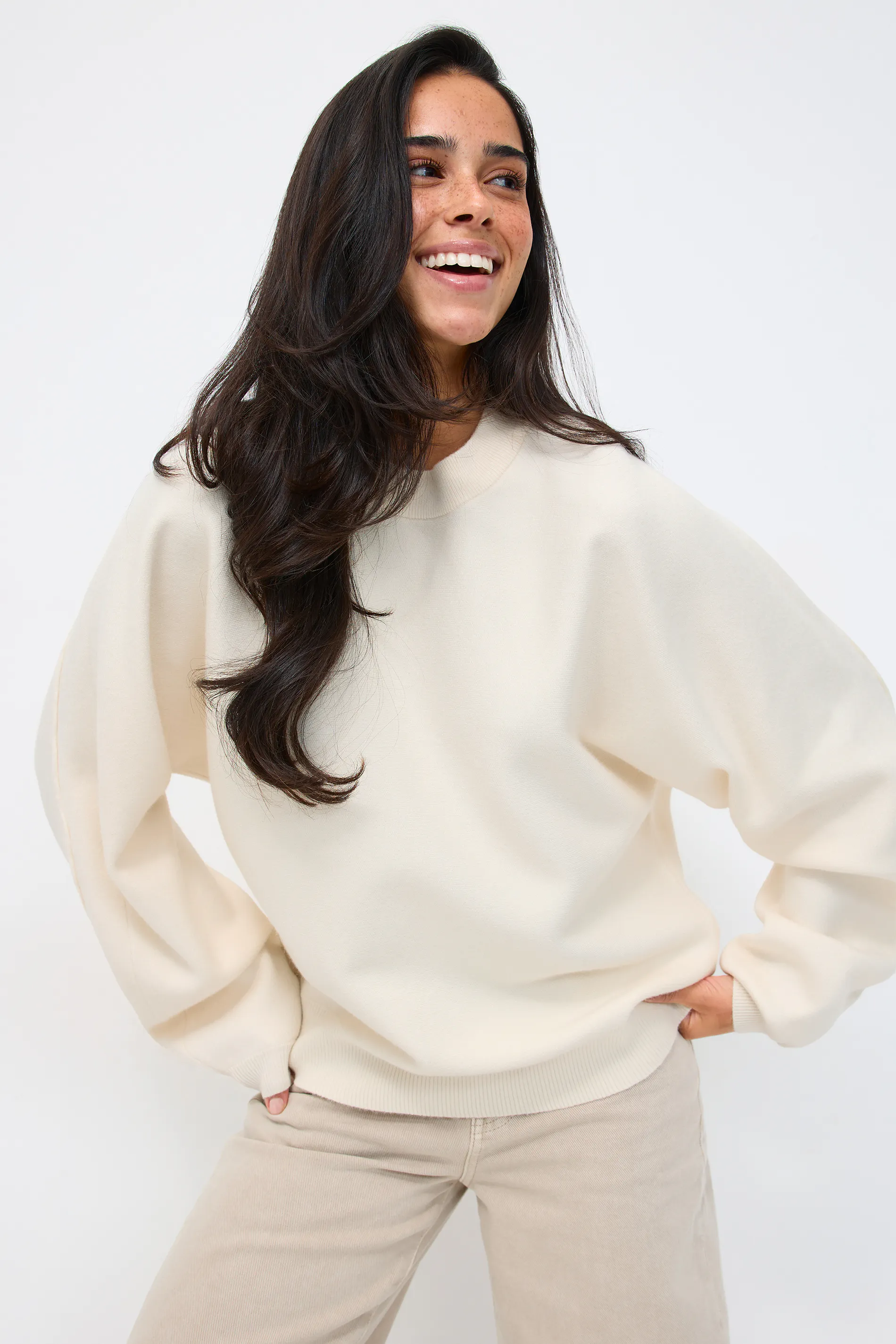 Gina Tricot - Knitted sweater - Striktrøjer - Hvid - XL - Dame