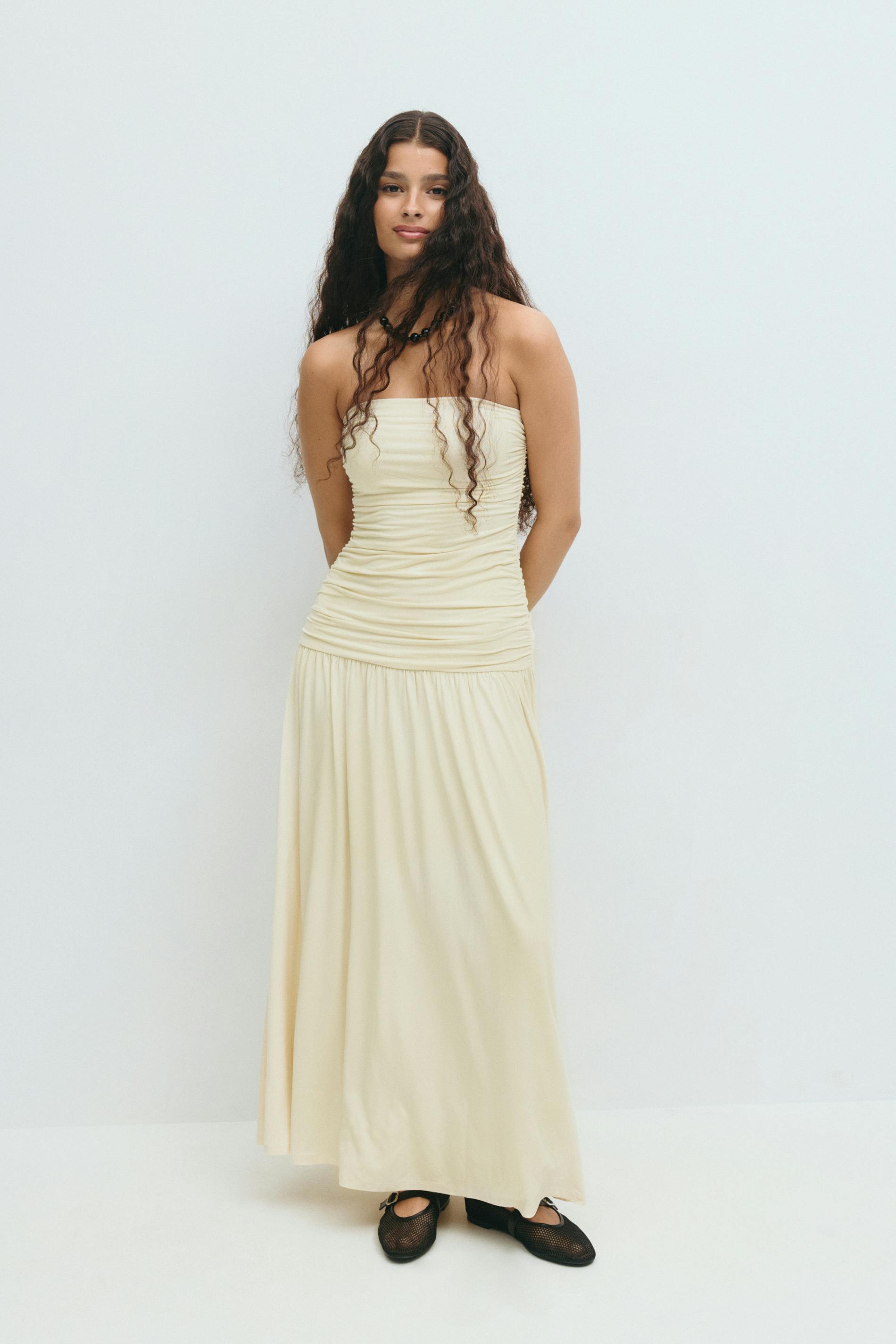 Gina Tricot - Dropped waist dress - robes bustier - Jaune - XL - Femme