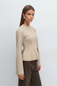 Knitted Peplum Top