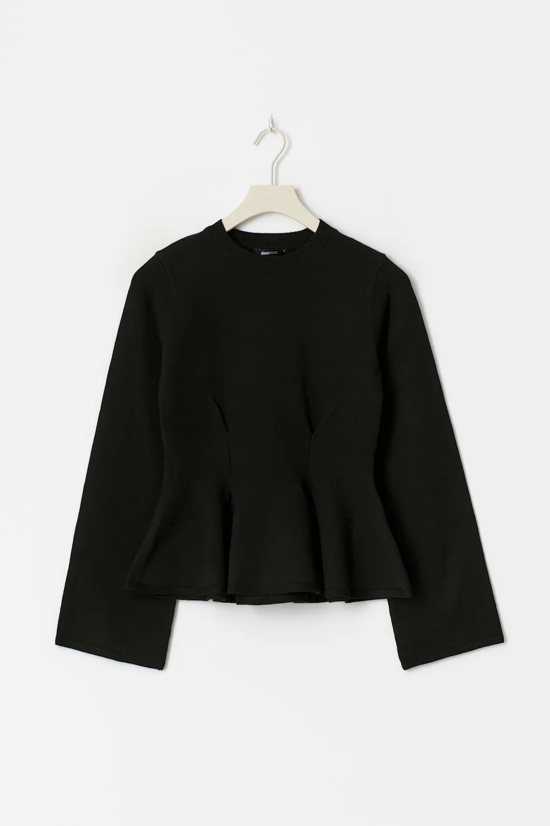 Knitted peplum top - Black - Women - Gina Tricot