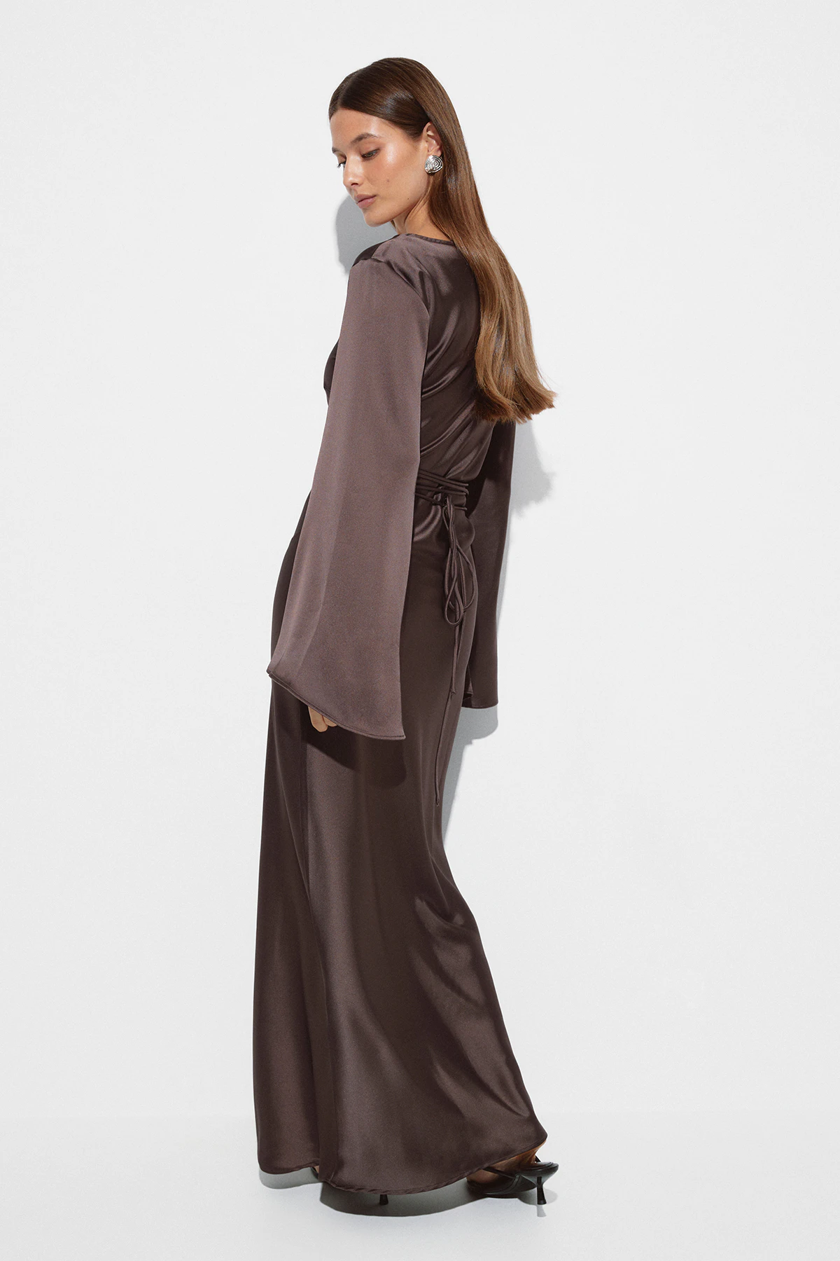 Gina Tricot Satin wide sleeve maxi dress klänningar dam – bild 3