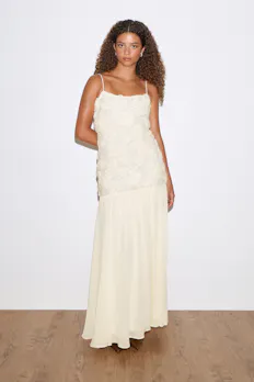 Embroidery Dropped Waist Dress