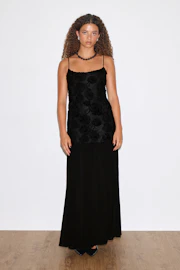 Embroidery dropped waist dress