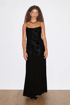 Embroidery Dropped Waist Dress
