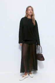 Pleated Maxi Skirt