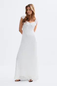Lace Frill Maxi Dress