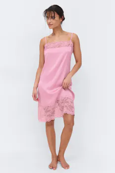 Loungewear Satin Lace Dress