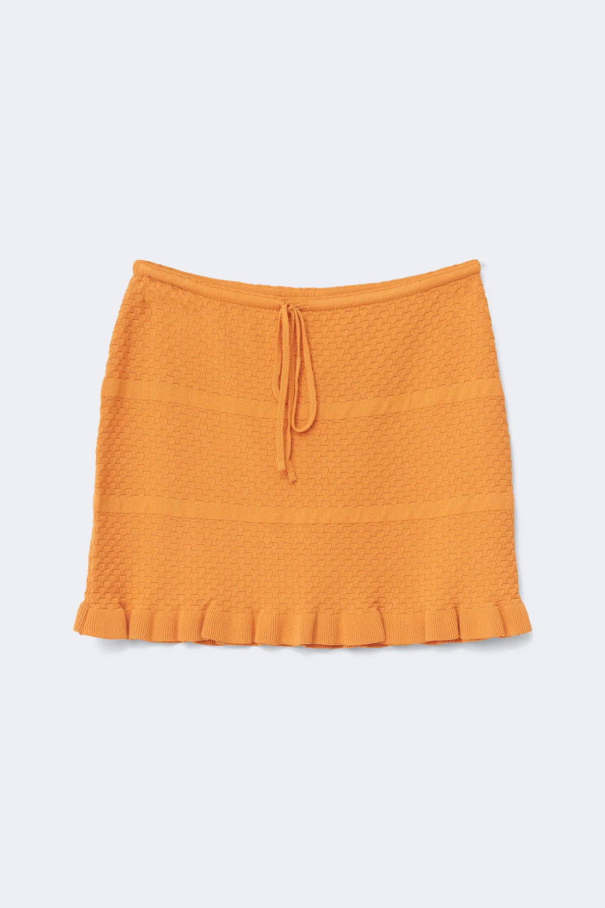 Knitted frill skirt - Orange - Women - Gina Tricot
