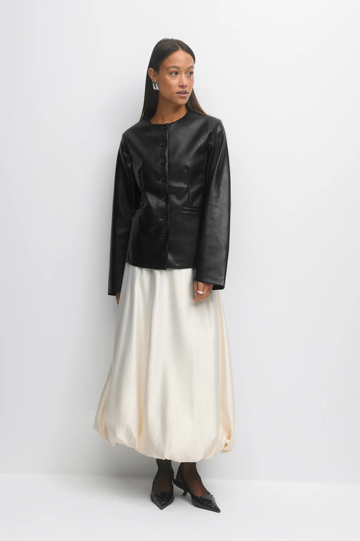 Balloon skirt - White - Women - Gina Tricot