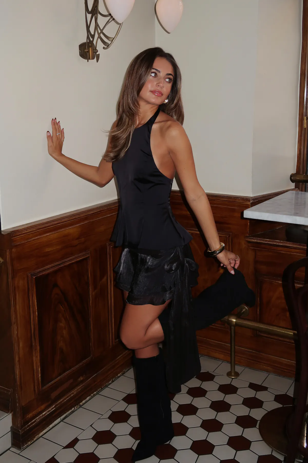 Satin halterneck top