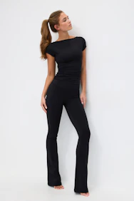 Ruched Flare Yoga Tights