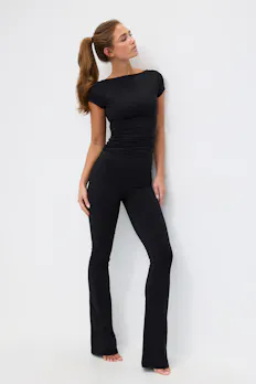 Ruched Flare Yoga Tights