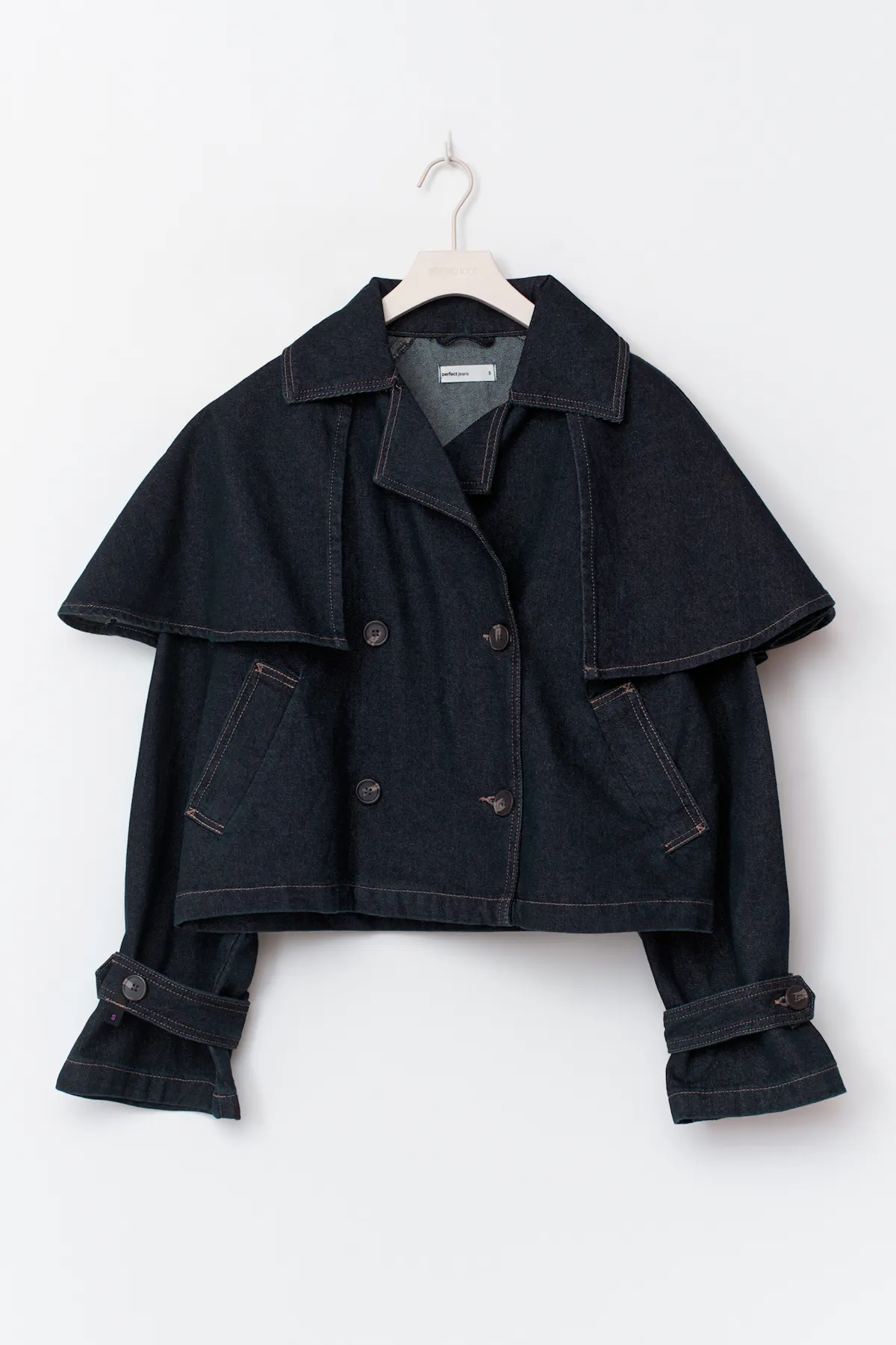 Cape denim trench - Bleu - Femme - Gina Tricot